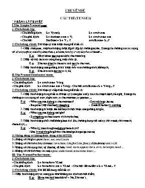 Chuyên đề Các thì (Tenses)